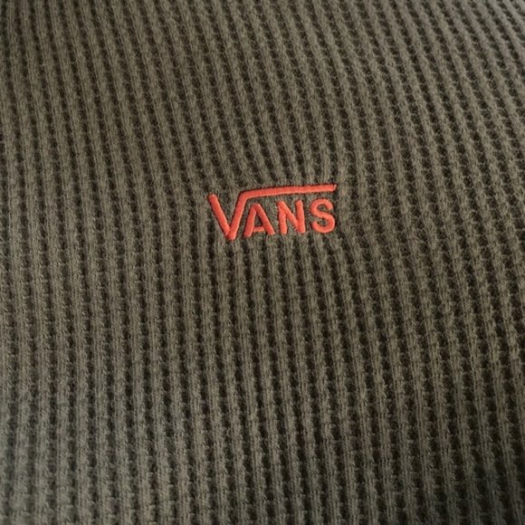 VANS WOMEN’S Size VN0A4SCAKCZ LORRAINE LONG SLEEVE THERMAL TOP LOGO Green Cotton - Picture 5 of 11
